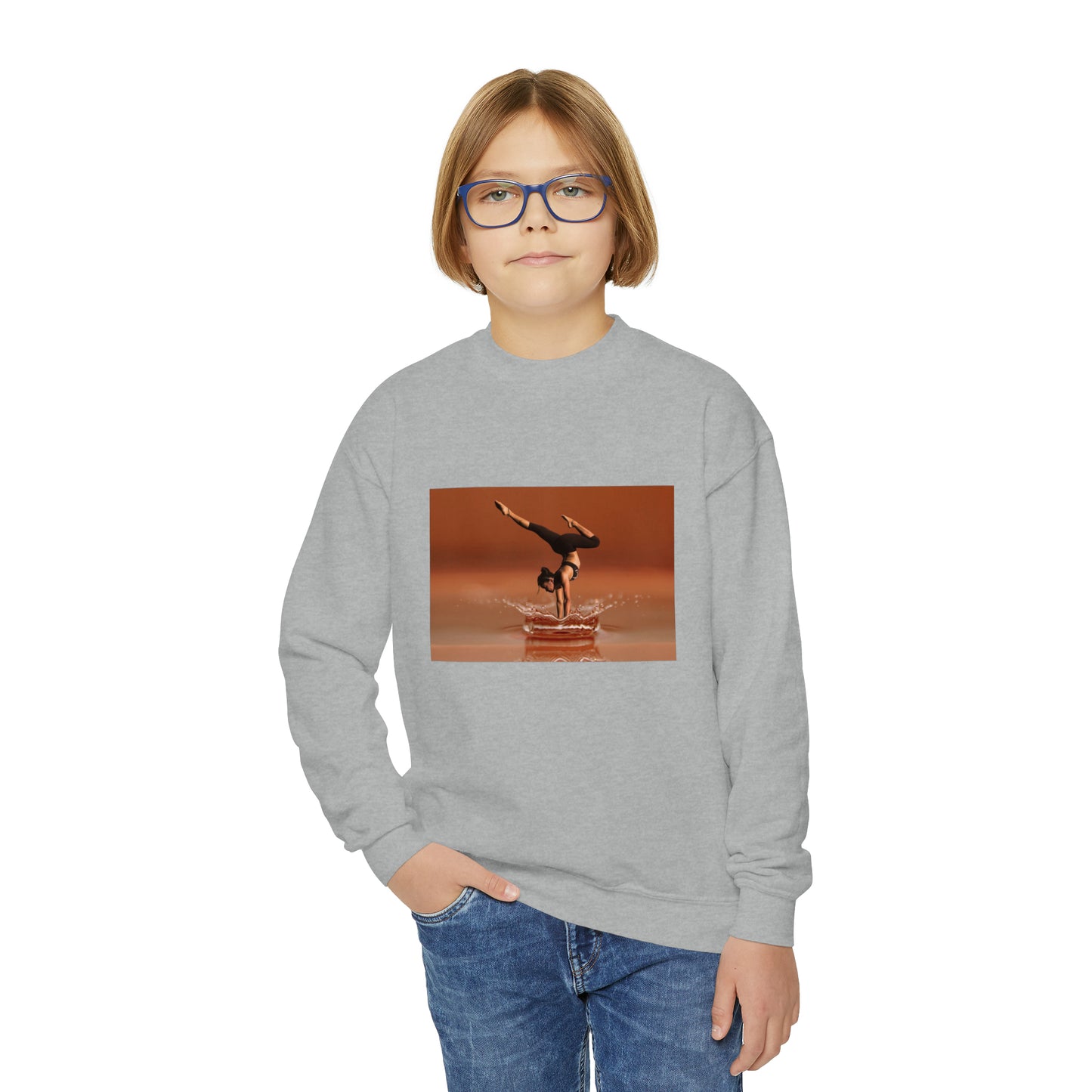 Youth Crewneck Sweatshirt with Dancer In Water Image