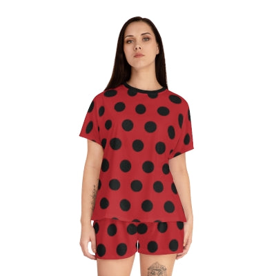 Polka Dot Womans Short Two-Piece Pajama Set