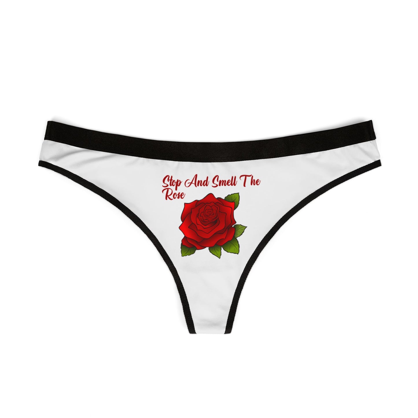 Stop And Smell The Rose Women's Thongs 2 Side Print Valentines Day