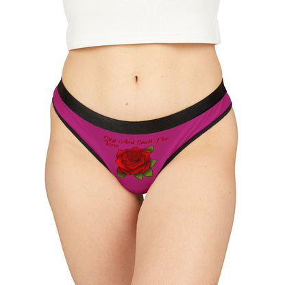 Stop And Smell The Rose Women's Thongs 2 Side Print Valentines Day