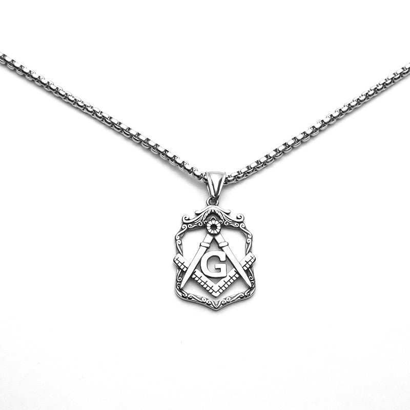 Freemason Pendant Men's Necklace or  Men's Titanium Steel Pendant