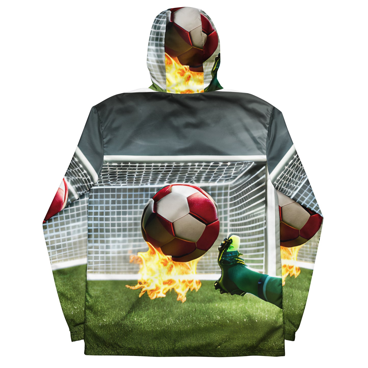 Blazing Soccer Ball- All Over Print Adult Man or Woman Windbreaker