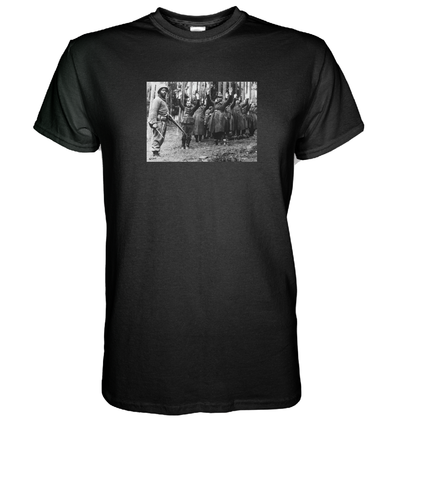 WW2 African Amercian Solider With German POW's Unisex T-shirt ON SALE