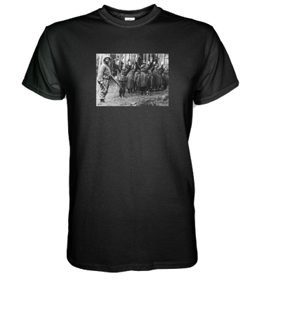 WW2 African Amercian Solider With German POW's Unisex T-shirt ON SALE