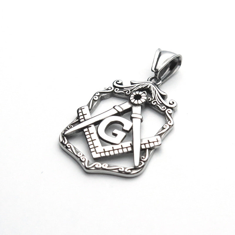 Freemason Pendant Men's Necklace or  Men's Titanium Steel Pendant