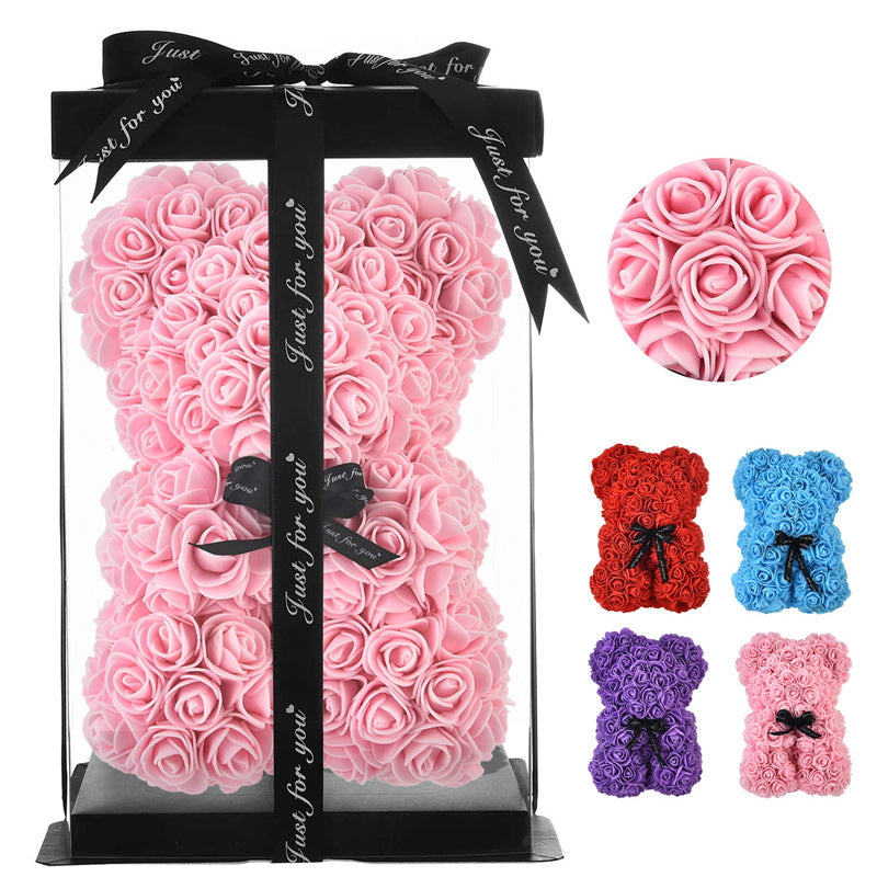 Easter Gift Rose Bear Eternal Flower Rose Teddy Bear PE Foam Bear from 9.843" Valentines Day