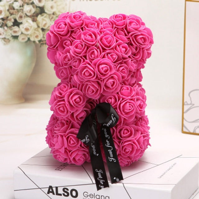 Easter Gift Rose Bear Eternal Flower Rose Teddy Bear PE Foam Bear from 9.843" Valentines Day