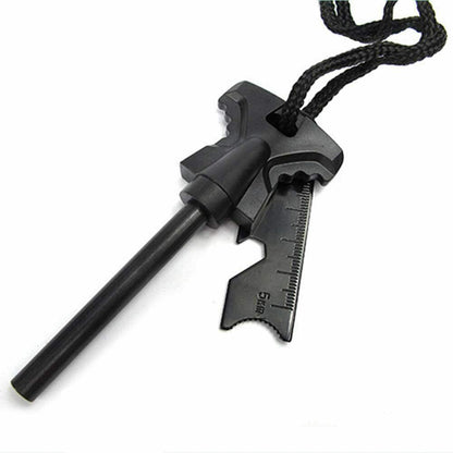 Emergency Survival Magnesium Fire Starter 6-in-1 Tool with 15000 Strikes