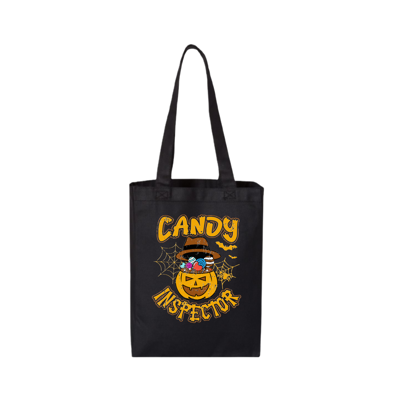 Candy Inspector w/ Jack-O' Lantern- Two Side Printed- Reusable Tote Bag - Halloween