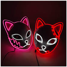 Luminous Line LED Cat Face Mask For Parties Or Stage Dancers- Adult Man or Woman