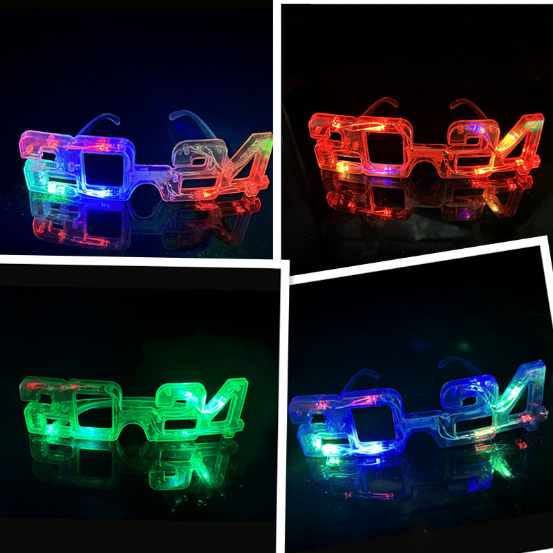 LED Light New Year Glasses 2024  Glasses For Party Evening Decoration