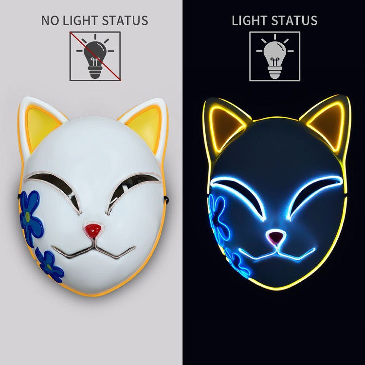 Luminous Line LED Cat Face Mask For Parties Or Stage Dancers- Adult Man or Woman