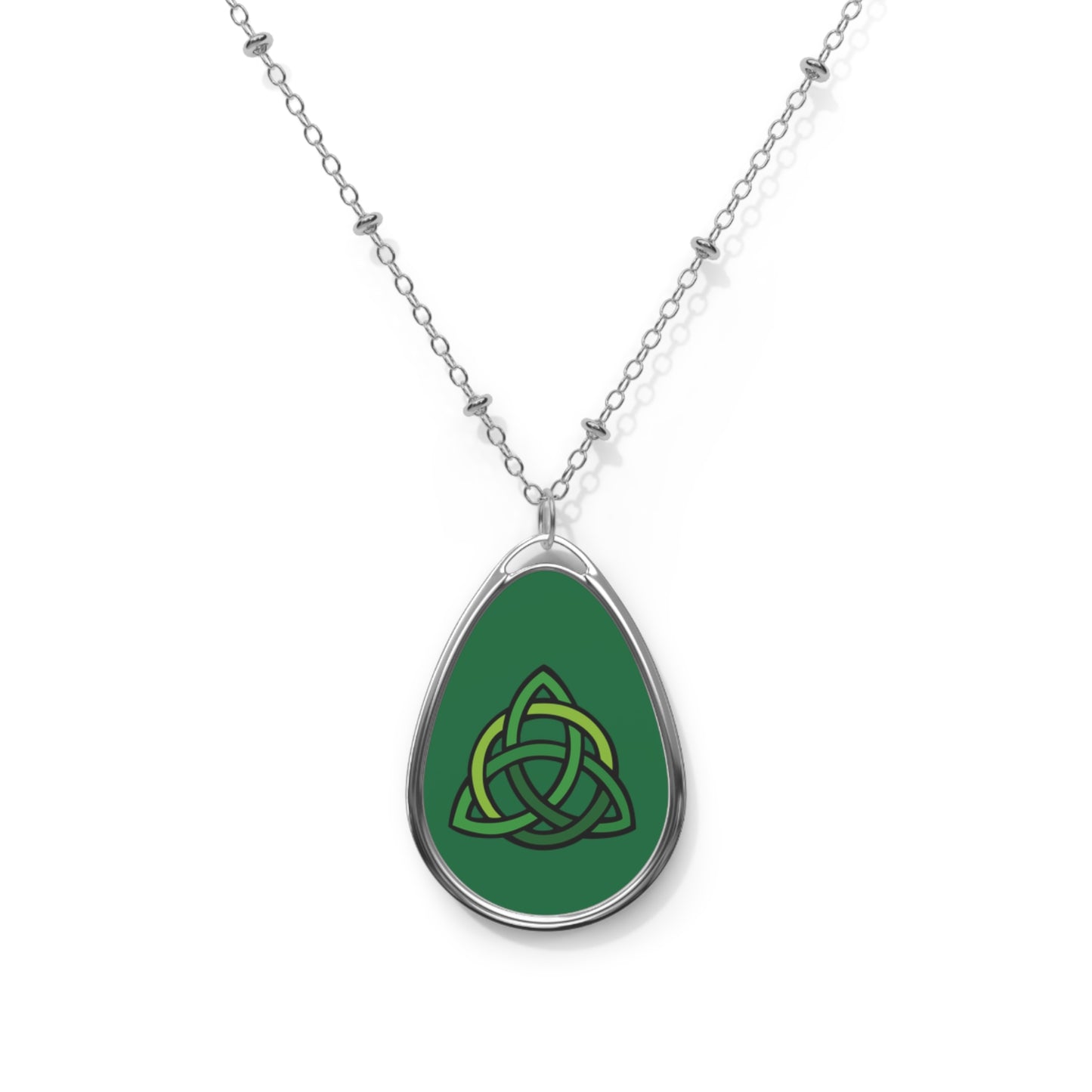 Celtic Knot Oval Necklace Saint Patrick's Day Or Any Day