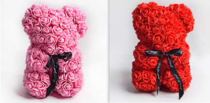 Easter Gift Rose Bear Eternal Flower Rose Teddy Bear PE Foam Bear from 9.843" Valentines Day