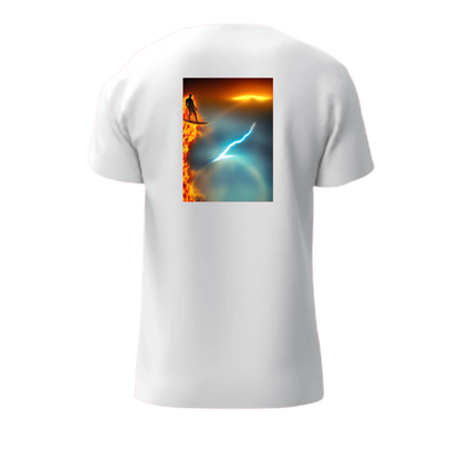 The Fire Surfer Unisex Short Sleeve T-shirt Front And Back Print