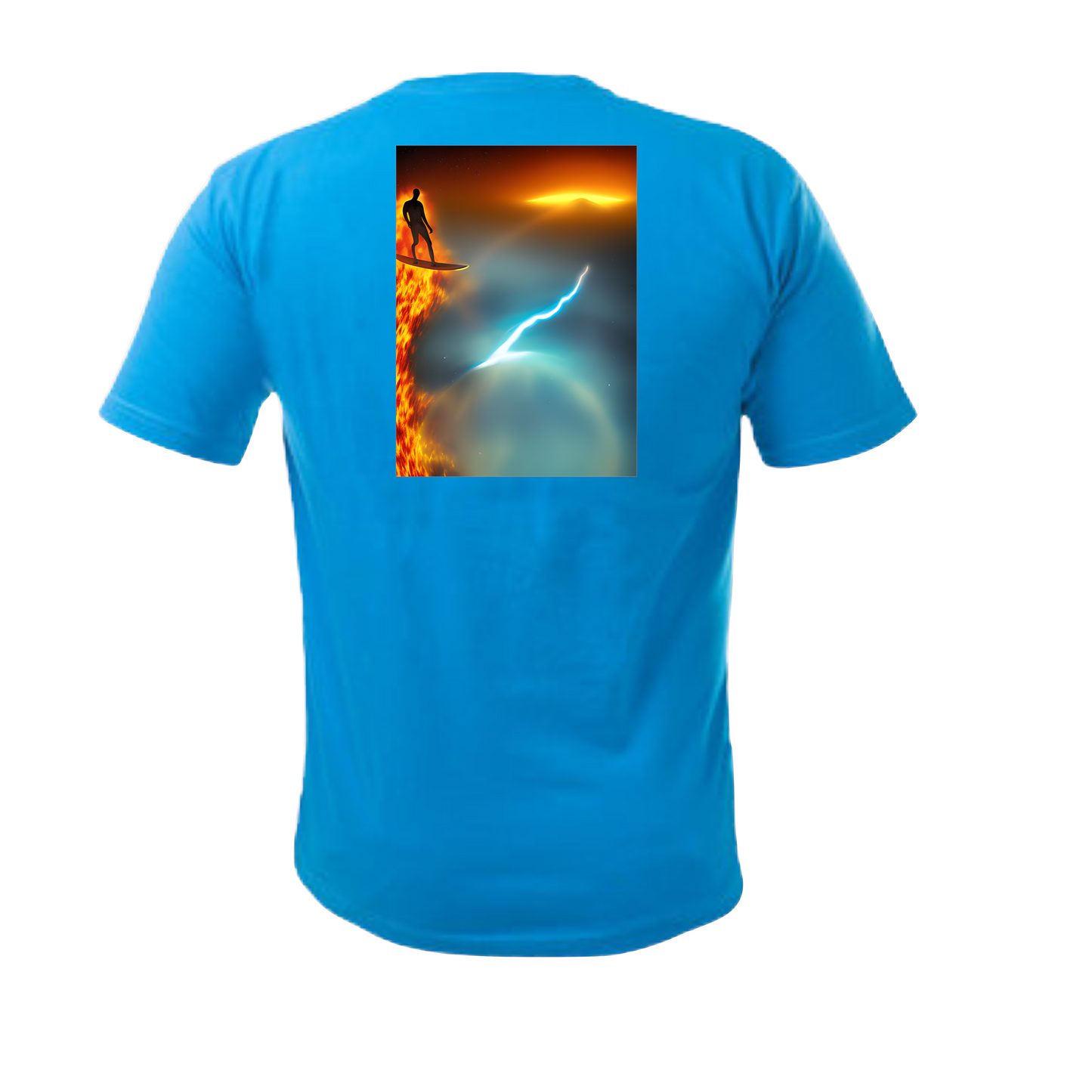 The Fire Surfer Unisex Short Sleeve T-shirt Front And Back Print