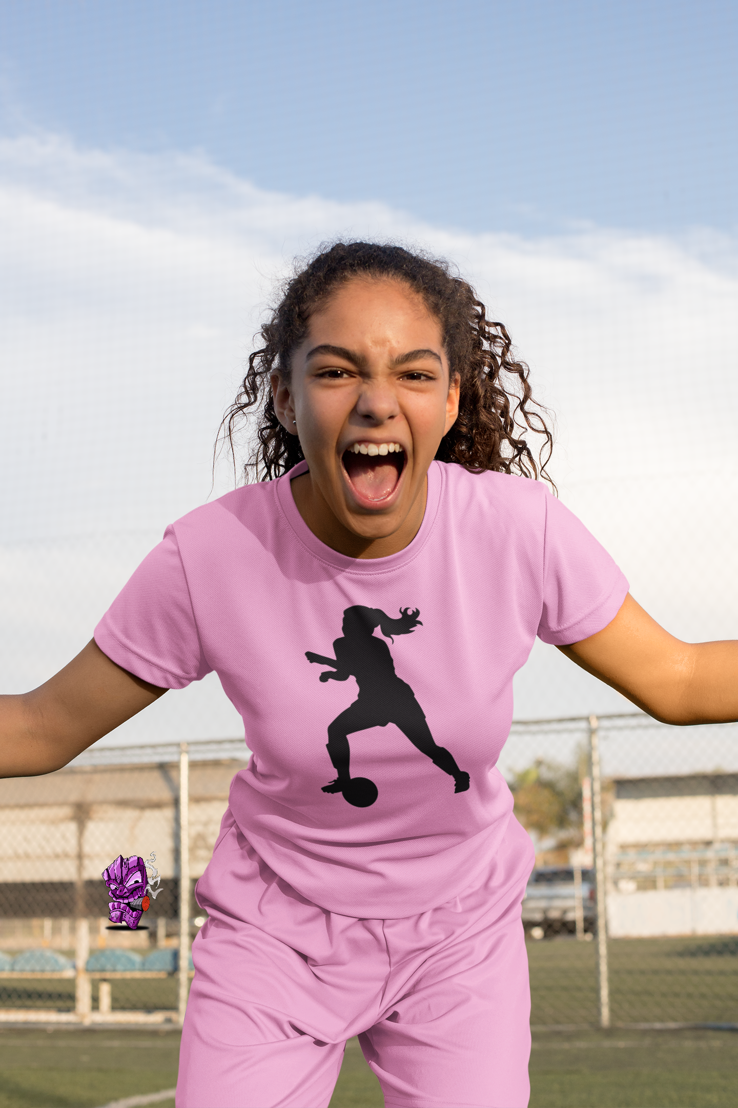 Silhouette Print Of A Woman Playing Soccer- Unisex Adult Man Or Woman Short Sleeve T-shirt