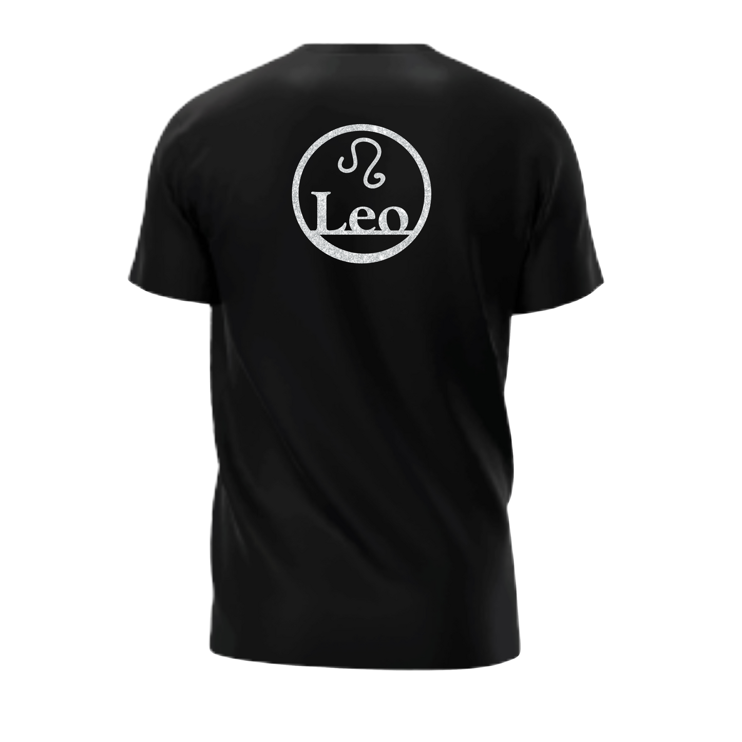 Leo Zodiac Front And Back Glitter Printed Adult Man/ Woman Short Sleeve T-shirt