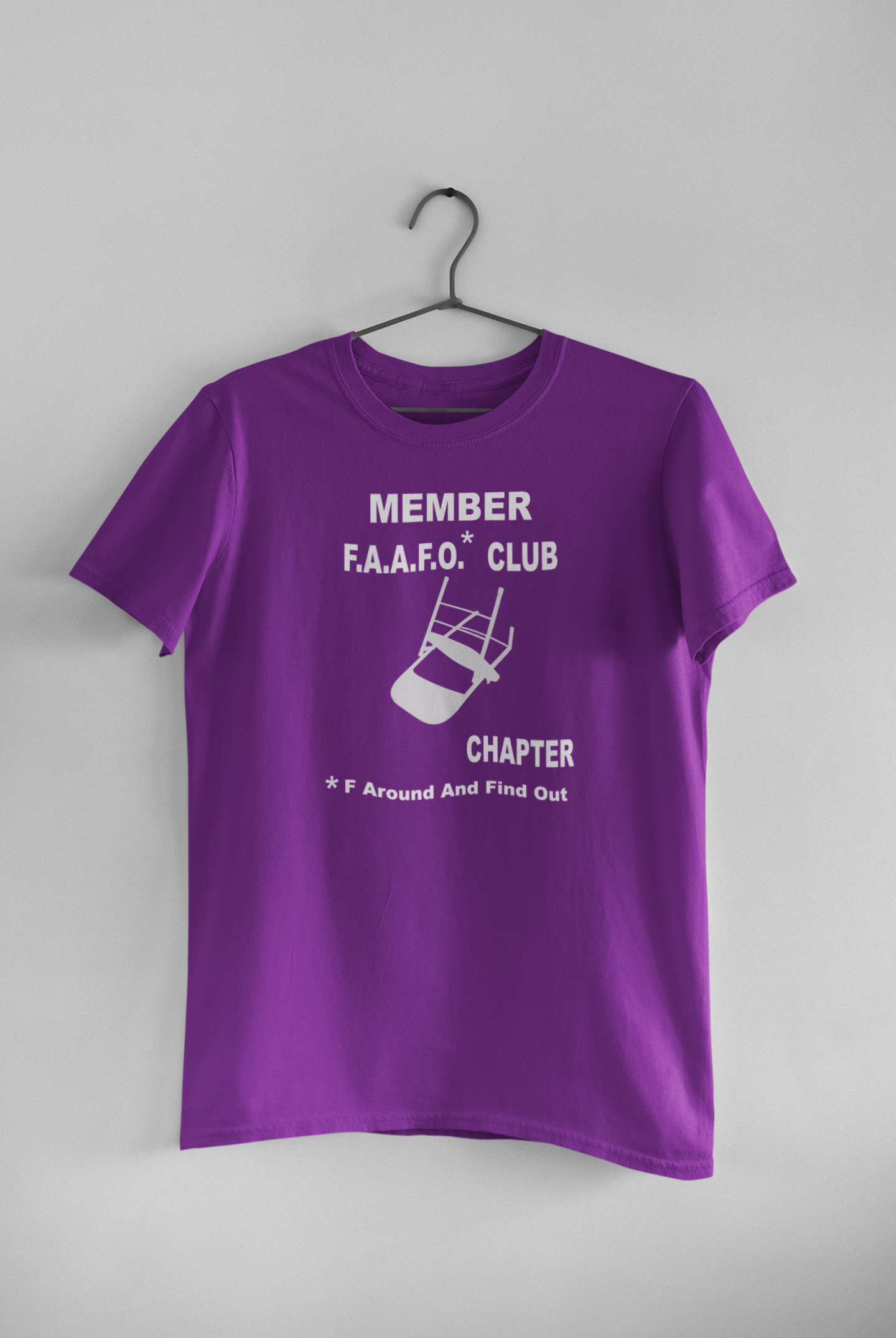 MEMBER F.A.A.F.O. CLUB With Damaged Folded Chair Print-Adult Man/ Woman Short Sleeve T-Shirt, Commemorating The Montgomery Brawl, Add your State Chapter