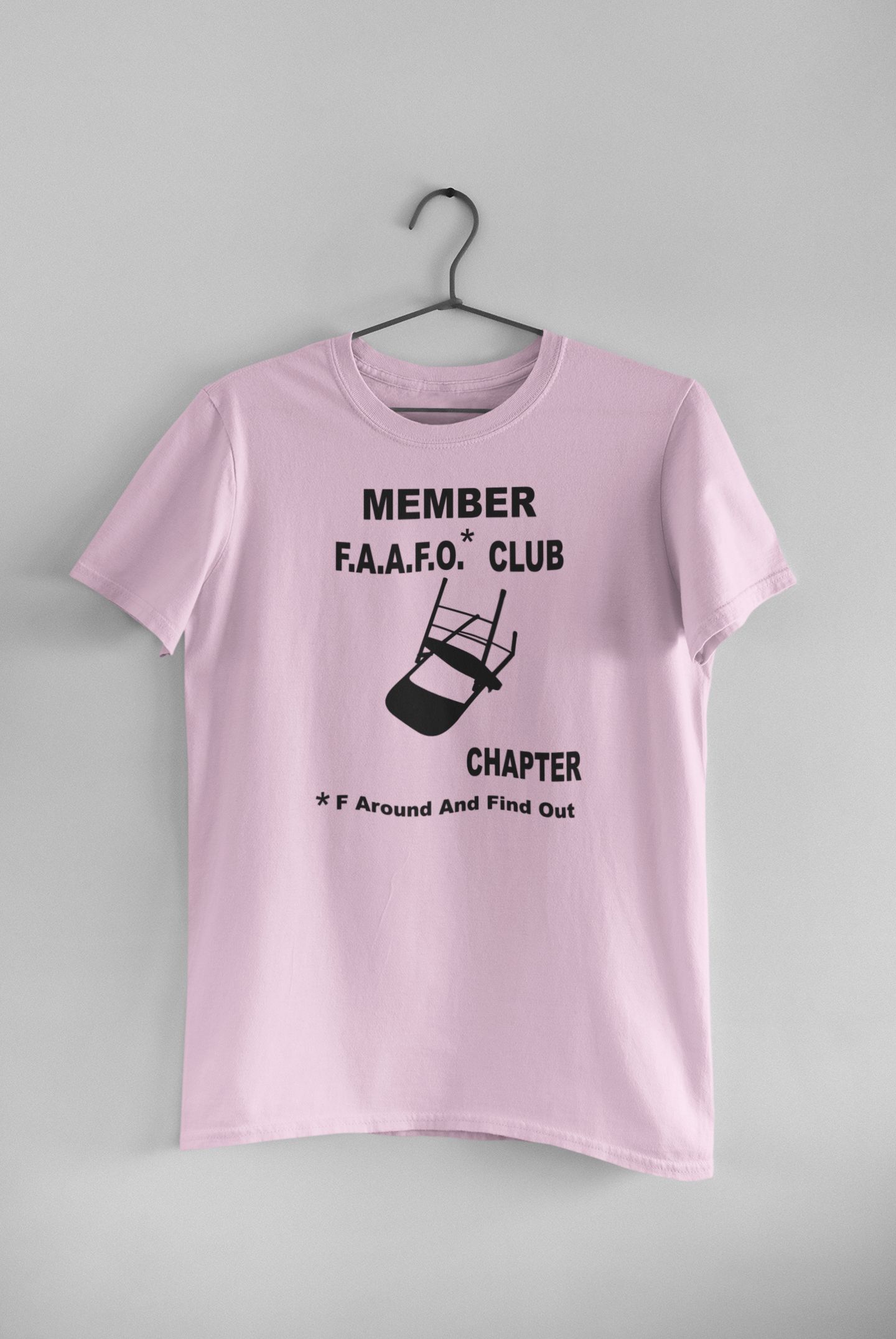 MEMBER F.A.A.F.O. CLUB With Damaged Folded Chair Print-Adult Man/ Woman Short Sleeve T-Shirt, Commemorating The Montgomery Brawl, Add your State Chapter