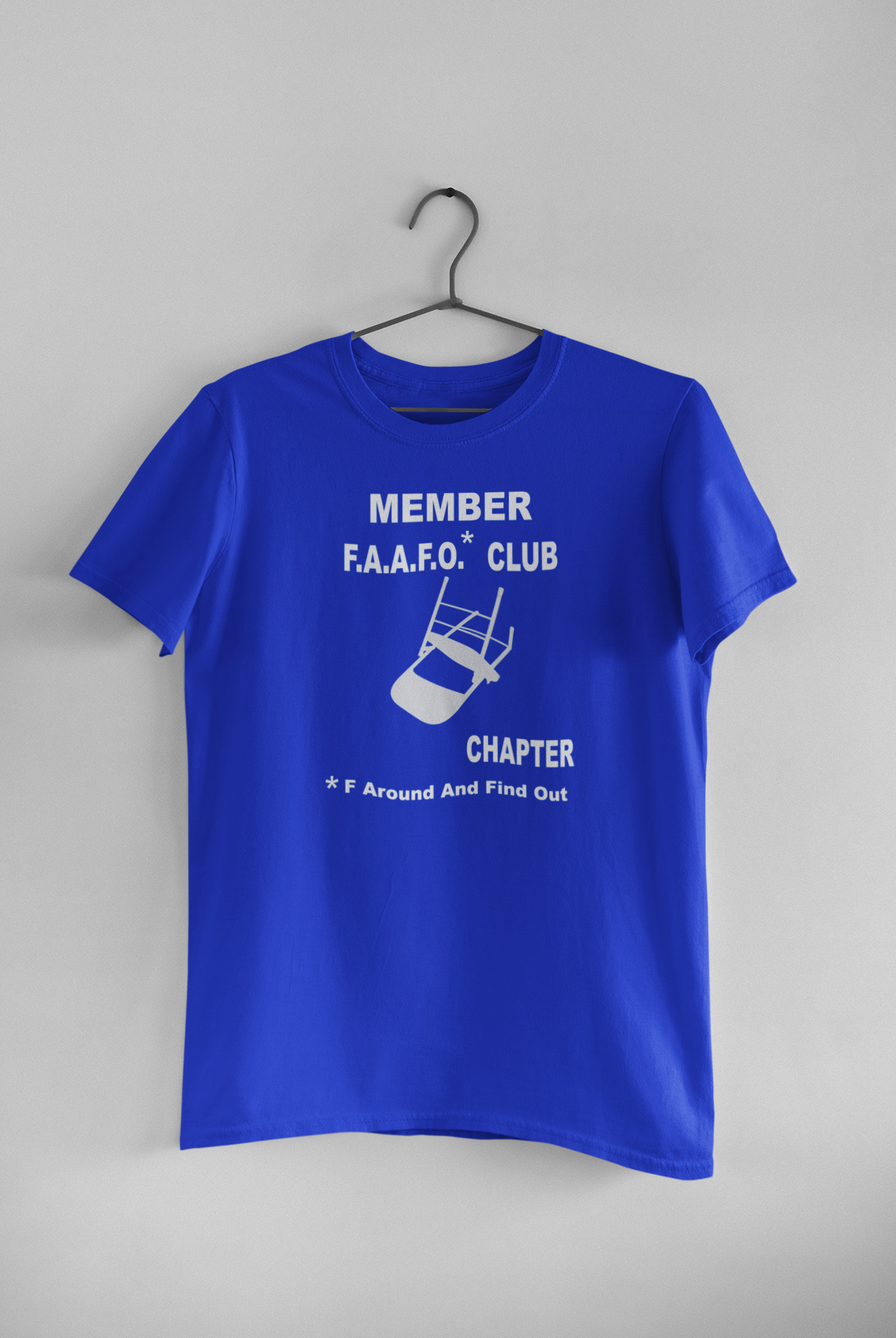 MEMBER F.A.A.F.O. CLUB With Damaged Folded Chair Print-Adult Man/ Woman Short Sleeve T-Shirt, Commemorating The Montgomery Brawl, Add your State Chapter