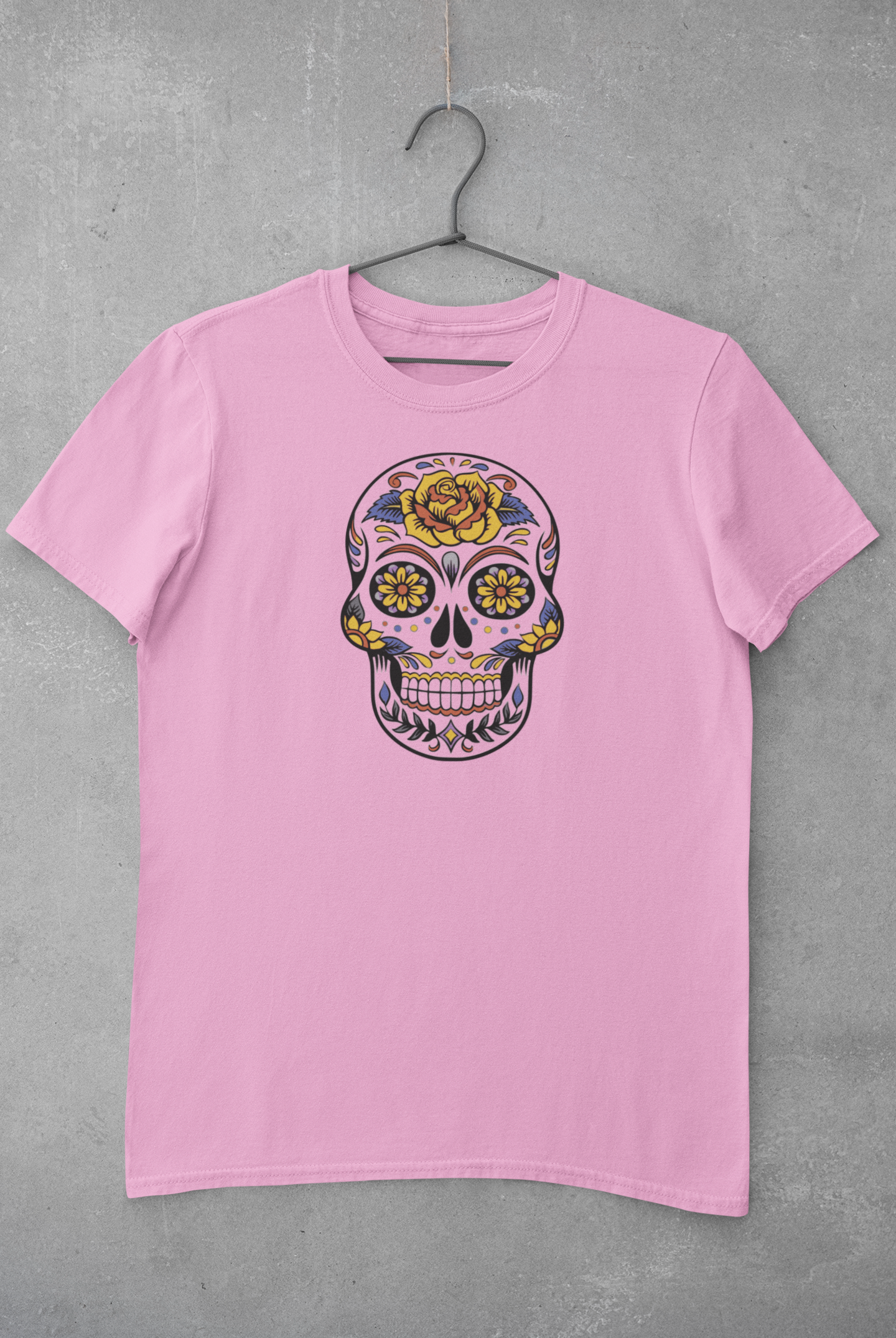 Day of the Dead (Dia De Los Muertos) or Halloween- Adult Man Or Woman Short Sleeve T-shirt