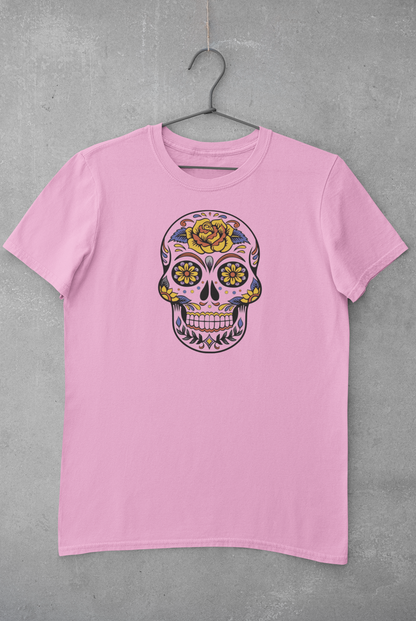 Day of the Dead (Dia De Los Muertos) or Halloween- Adult Man Or Woman Short Sleeve T-shirt