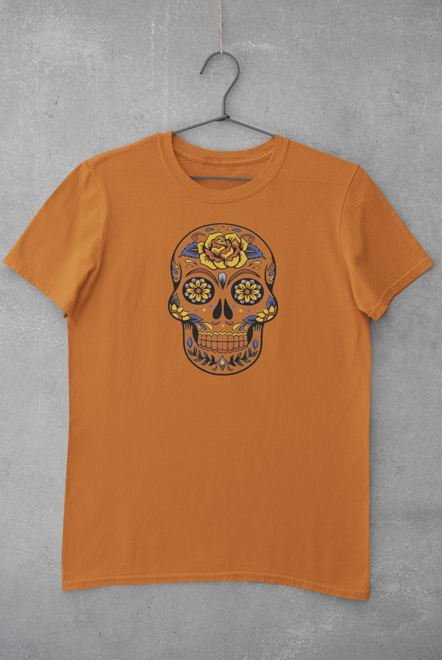 Day of the Dead (Dia De Los Muertos) or Halloween- Adult Man Or Woman Short Sleeve T-shirt