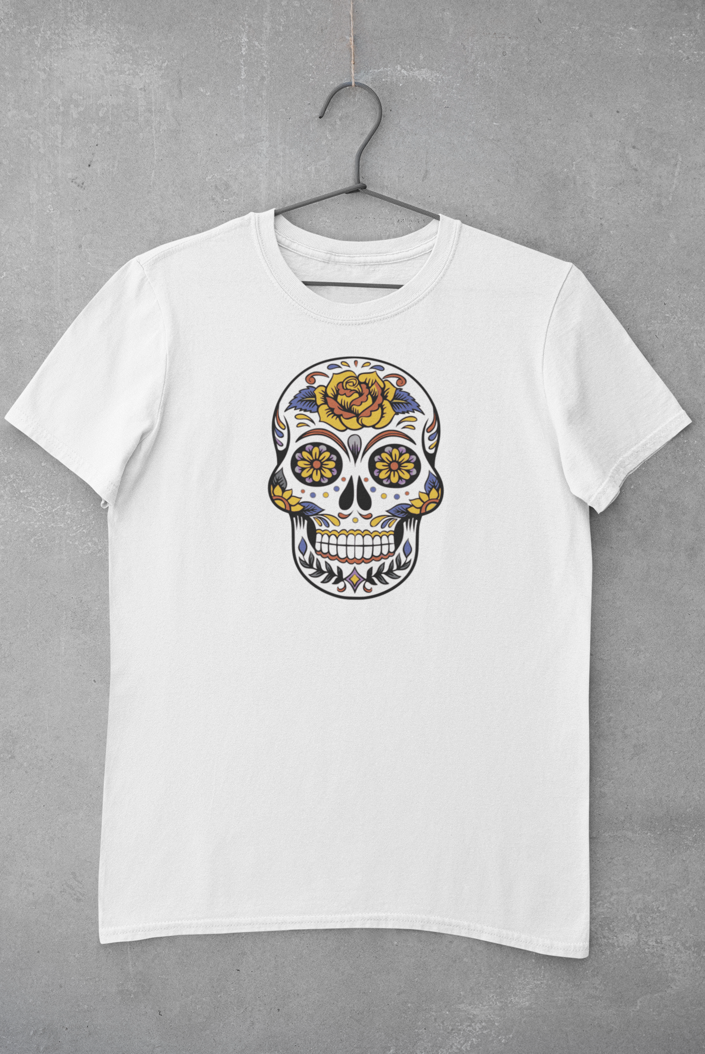 Day of the Dead (Dia De Los Muertos) or Halloween- Adult Man Or Woman Short Sleeve T-shirt