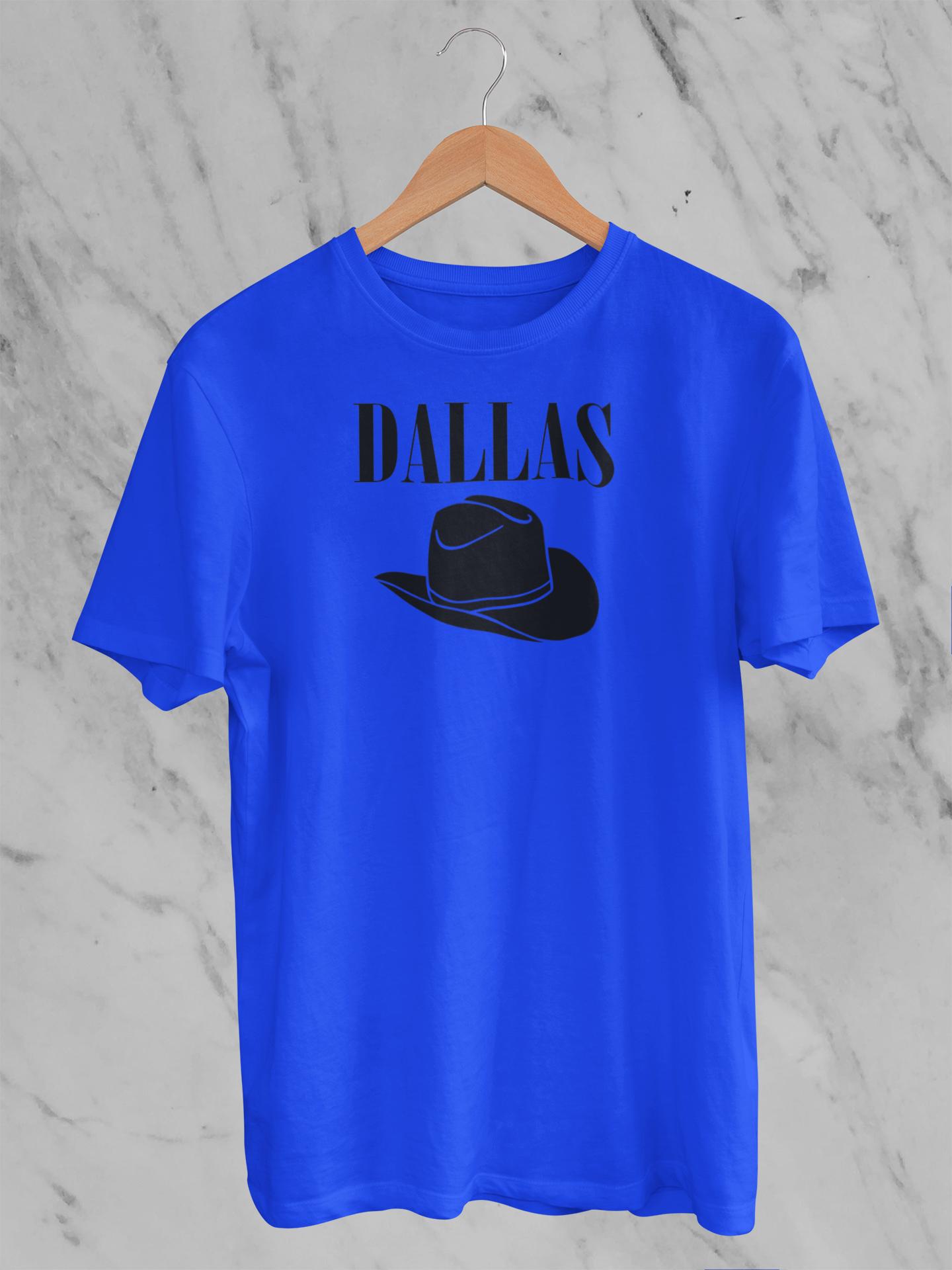 Cowboy Hat- Dallas Printed- Adult Man or Woman Adult Short Sleeve T-shirt