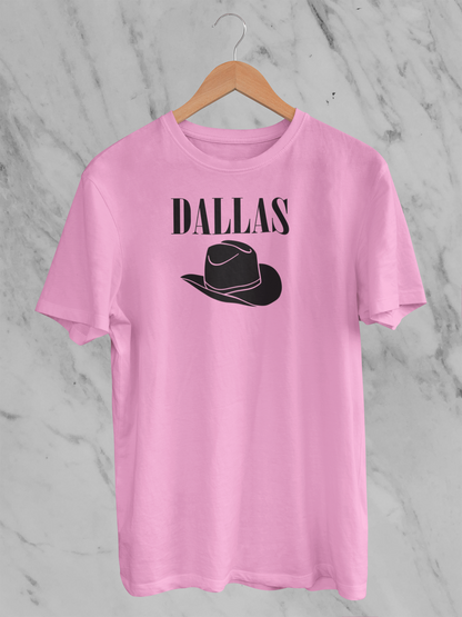 Cowboy Hat- Dallas Printed- Adult Man or Woman Adult Short Sleeve T-shirt