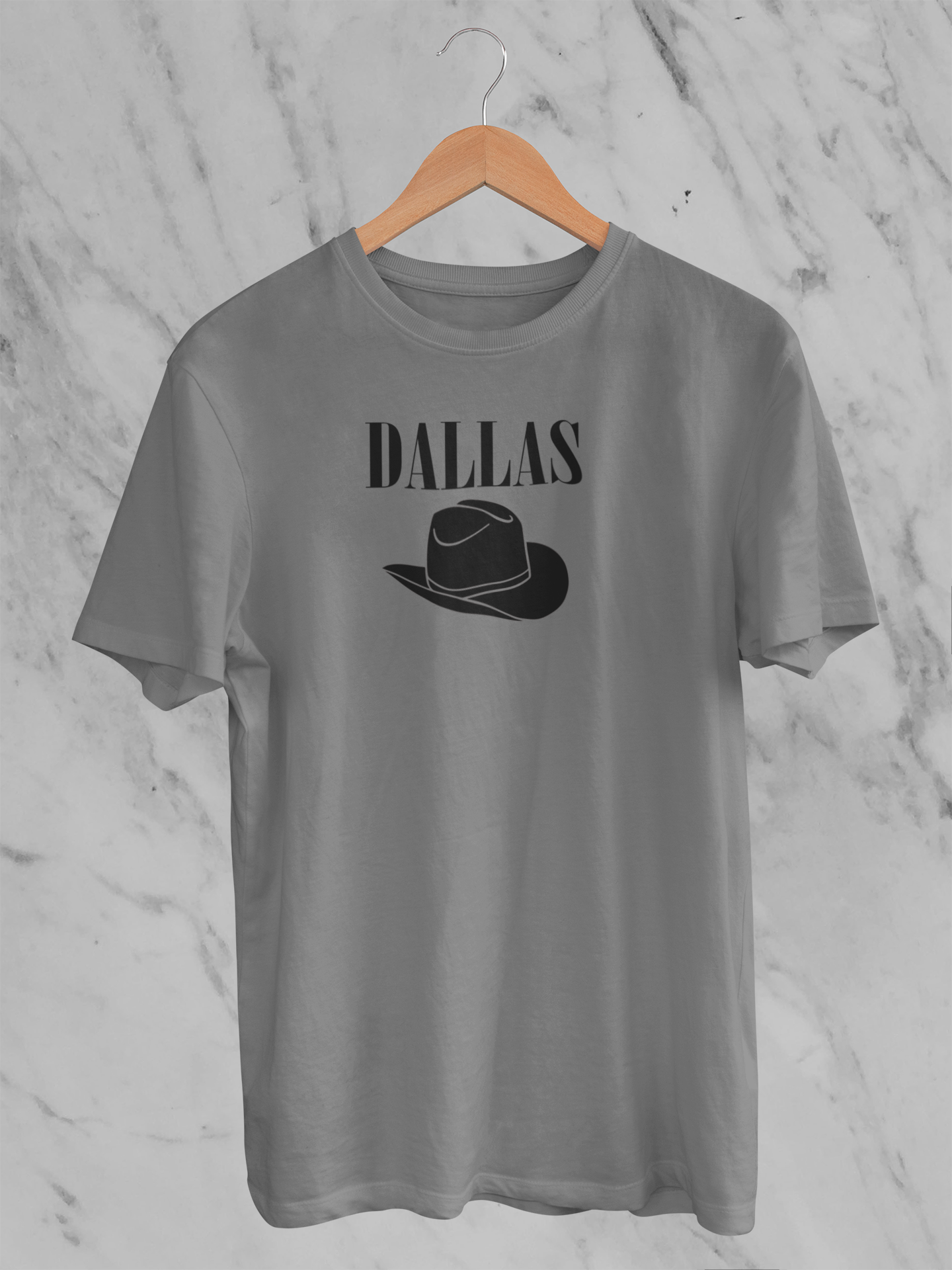 Cowboy Hat- Dallas Printed- Adult Man or Woman Adult Short Sleeve T-shirt