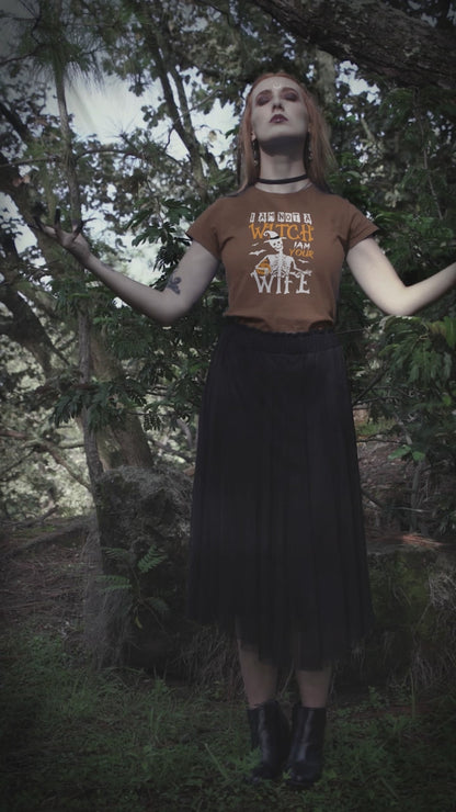 I Am Not A Witch, I Am Your Wife- Halloween Adult Man or Woman Short Sleeve T-shirt