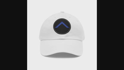 Mason Cap with WM emblem adjustable Dad Hat with Leather Patch (Round)