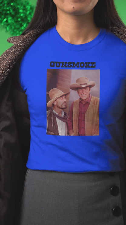 Gunsmoke Classic TV Unisex Heavy Cotton Tee - Vintage Western Cowboy Shirt, Gift for Western Enthusiasts, Old Western TV Show Tee, Cowboy