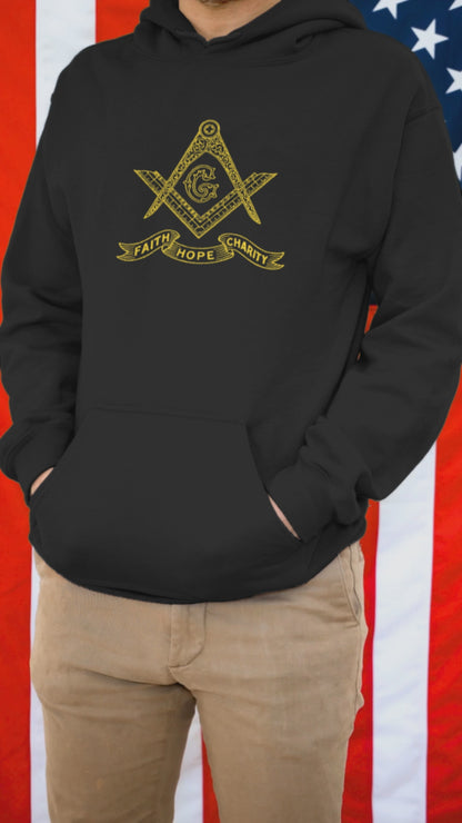 Mason Front And Back Print Masonic Hoodie- Adult Man