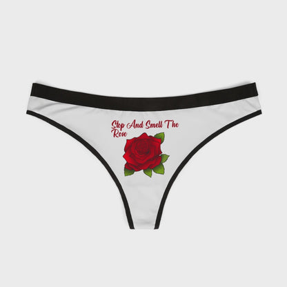 Stop And Smell The Rose Women's Thongs 2 Side Print Valentines Day