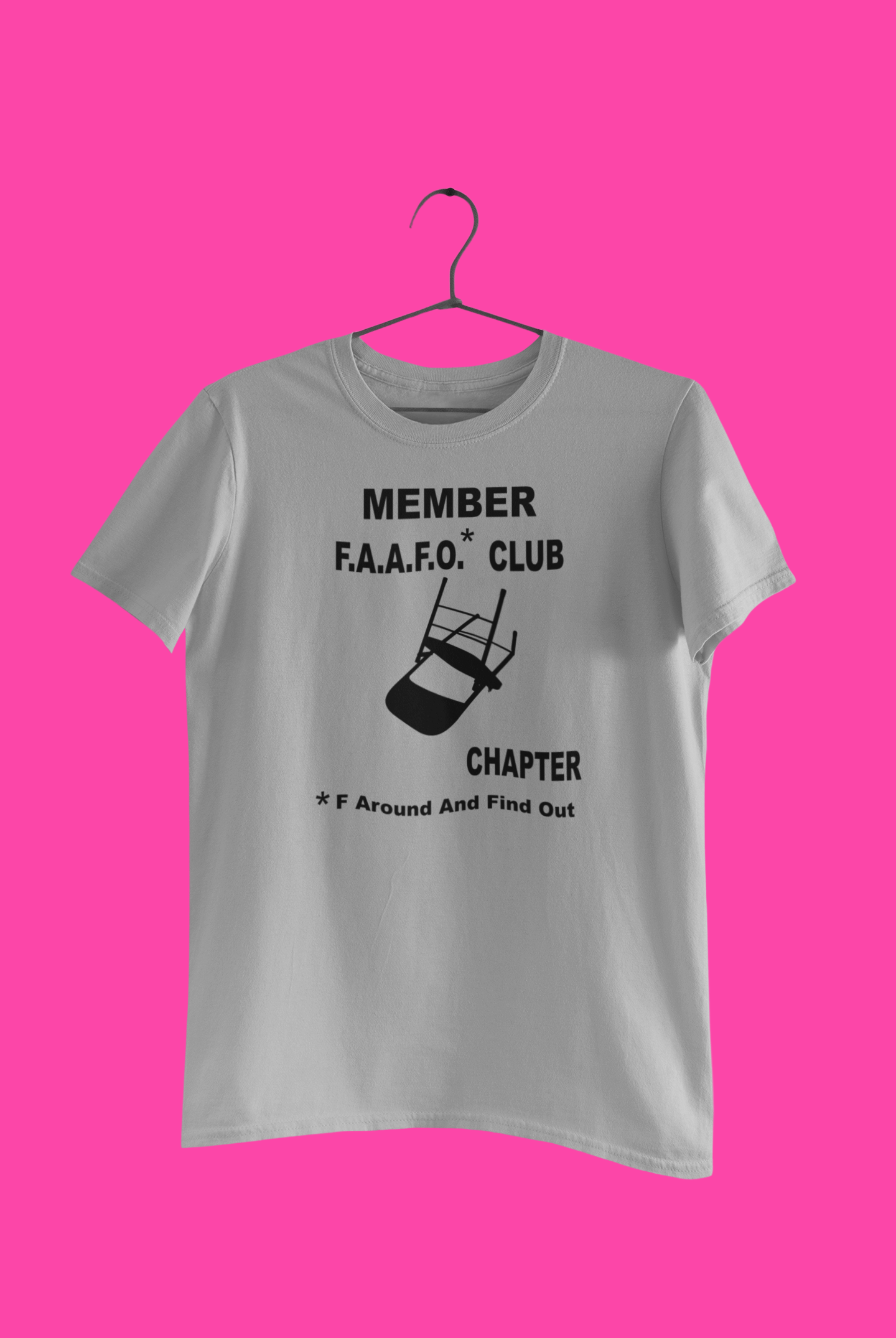 MEMBER F.A.A.F.O. CLUB With Damaged Folded Chair Print-Adult Man/ Woman Short Sleeve T-Shirt, Commemorating The Montgomery Brawl, Add your State Chapter