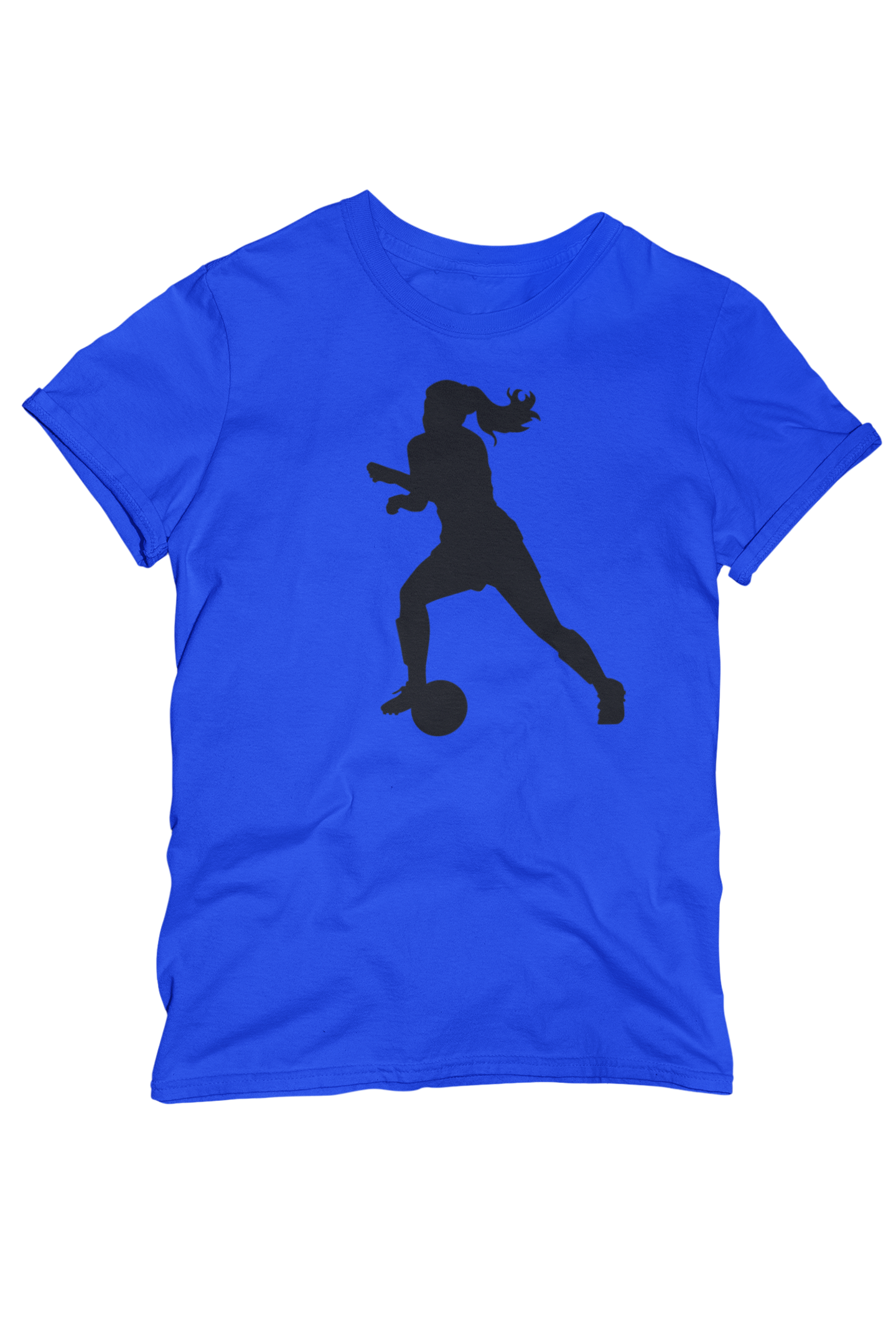 Silhouette Print Of A Woman Playing Soccer- Unisex Adult Man Or Woman Short Sleeve T-shirt