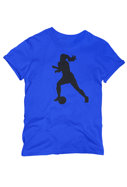 Silhouette Print Of A Woman Playing Soccer- Unisex Adult Man Or Woman Short Sleeve T-shirt