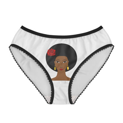 Woman With Afro Image, Women's Briefs Fun Wear With Image