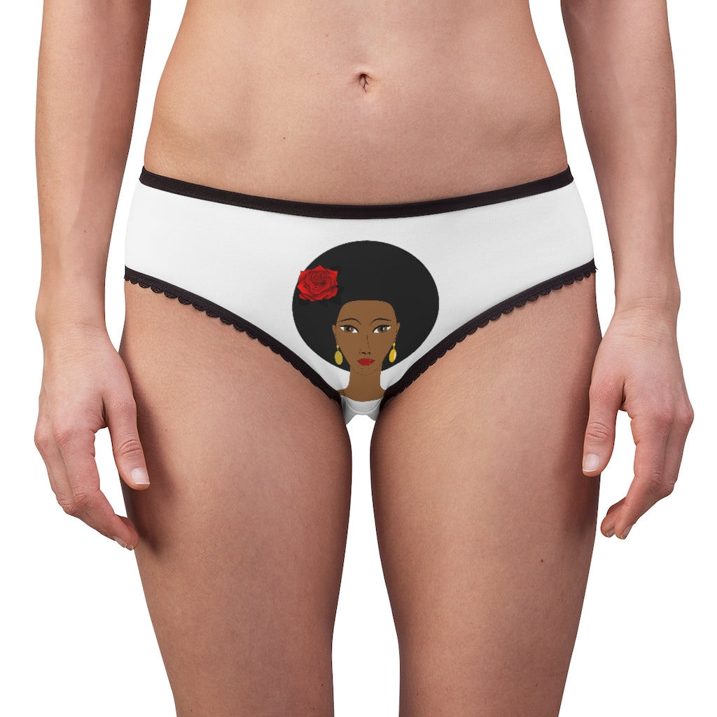 Woman With Afro Image, Women's Briefs Fun Wear With Image