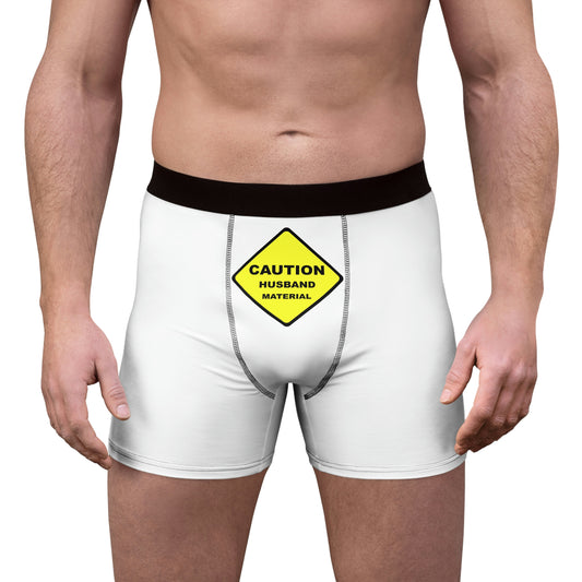 " CAUTION Wife Material" Men's Boxer Briefs