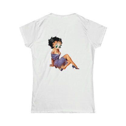 Betty Boop con estampado en la parte delantera y trasera Camiseta Softstyle para mujer