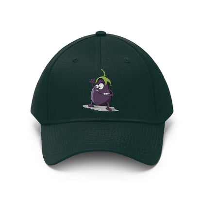 Waving Eggplant Embroided  Unisex Twill Hat
