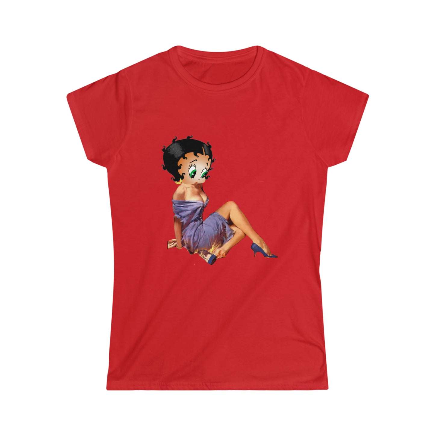 Betty Boop con estampado en la parte delantera y trasera Camiseta Softstyle para mujer