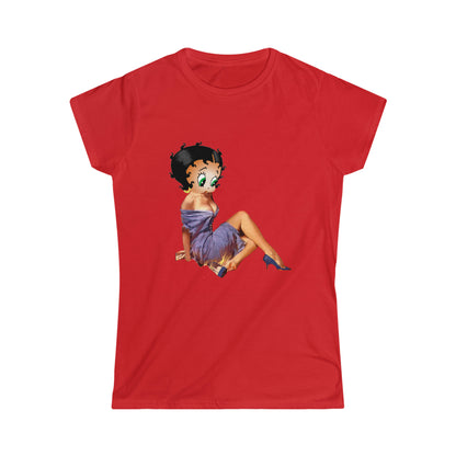 Betty Boop con estampado en la parte delantera y trasera Camiseta Softstyle para mujer