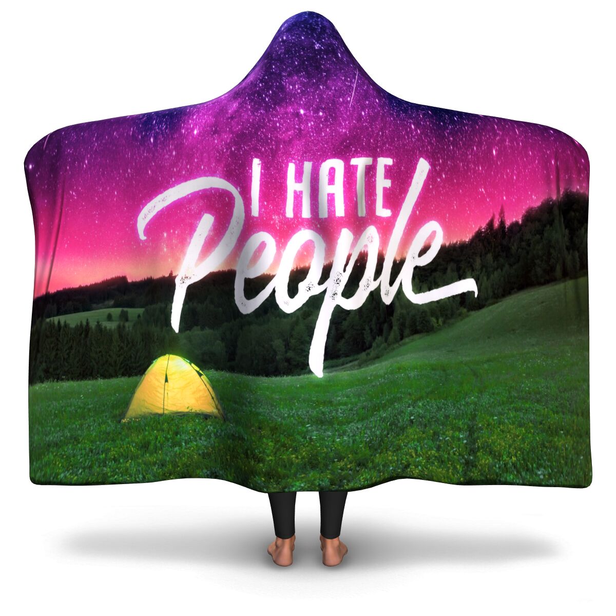 I Hate People Funny Hooded Blanket