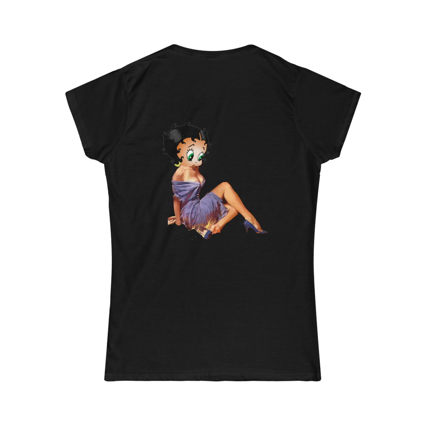 Betty Boop con estampado en la parte delantera y trasera Camiseta Softstyle para mujer