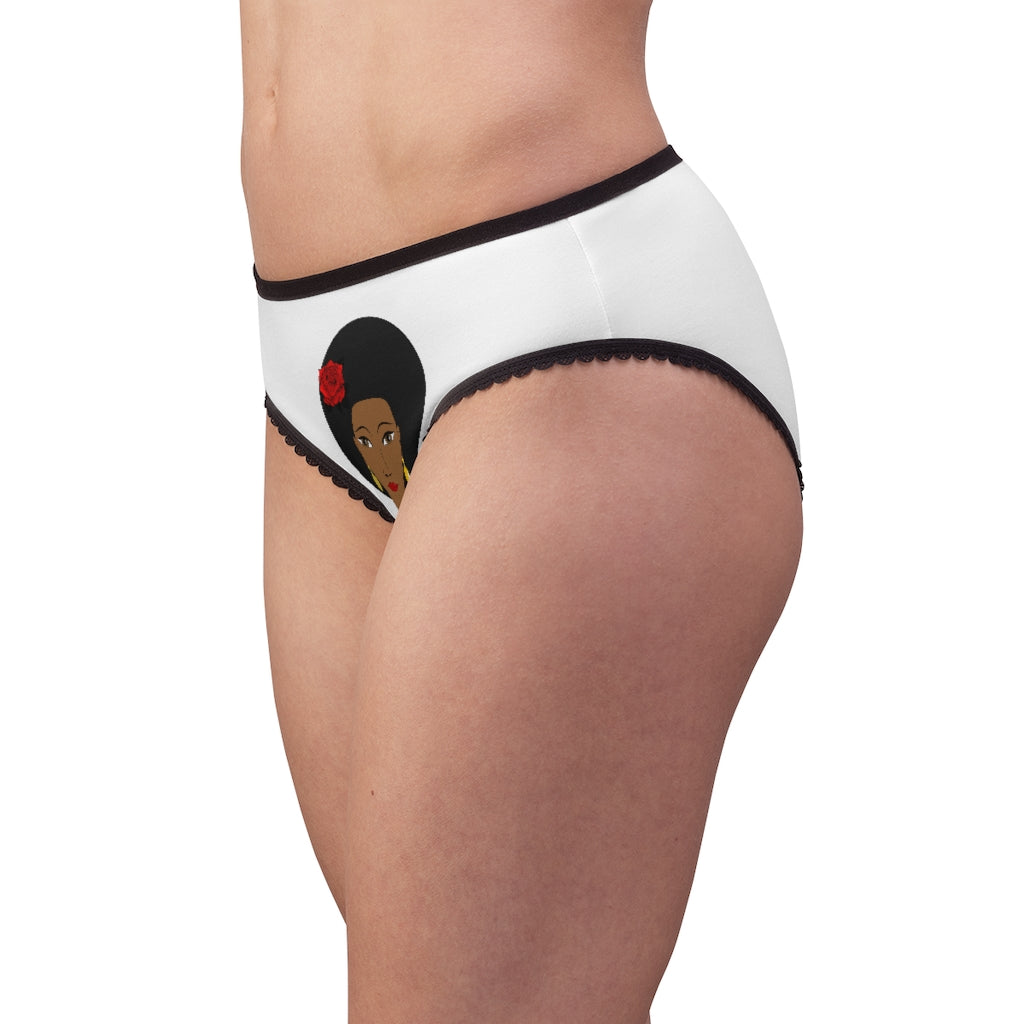 Woman With Afro Image, Women's Briefs Fun Wear With Image